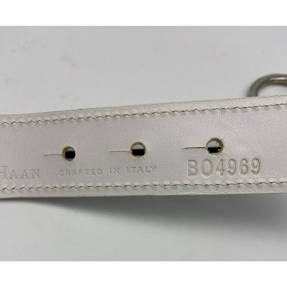 NWT Cole Haan Belt Womens Sz S M Black White Leather Trim Elastic Stretch Buckle - Picture 8 of 16